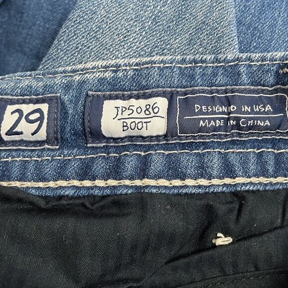 Miss Me Y2K Jeans Bling Rhinestone Angel Wing Bootcut Medium Wash JP5086 Size 29 - Picture 6 of 16